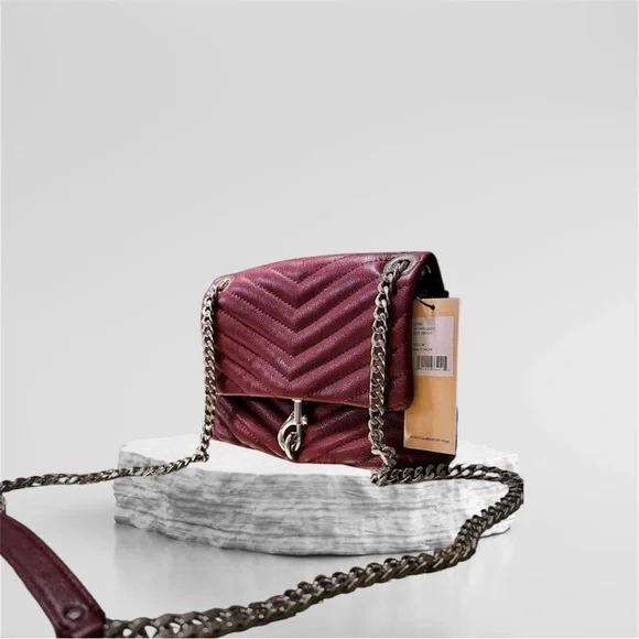 Rebecca Minkoff Burgundy Chevron Shoulder Bag crossbody bag - Picture 6 of 16